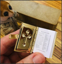 Gold Bible with writing inside