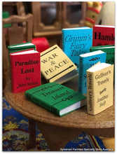 Dollshouse miniature Library Classics books miniature