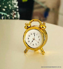 Dollhouse miniature gold alarm clock