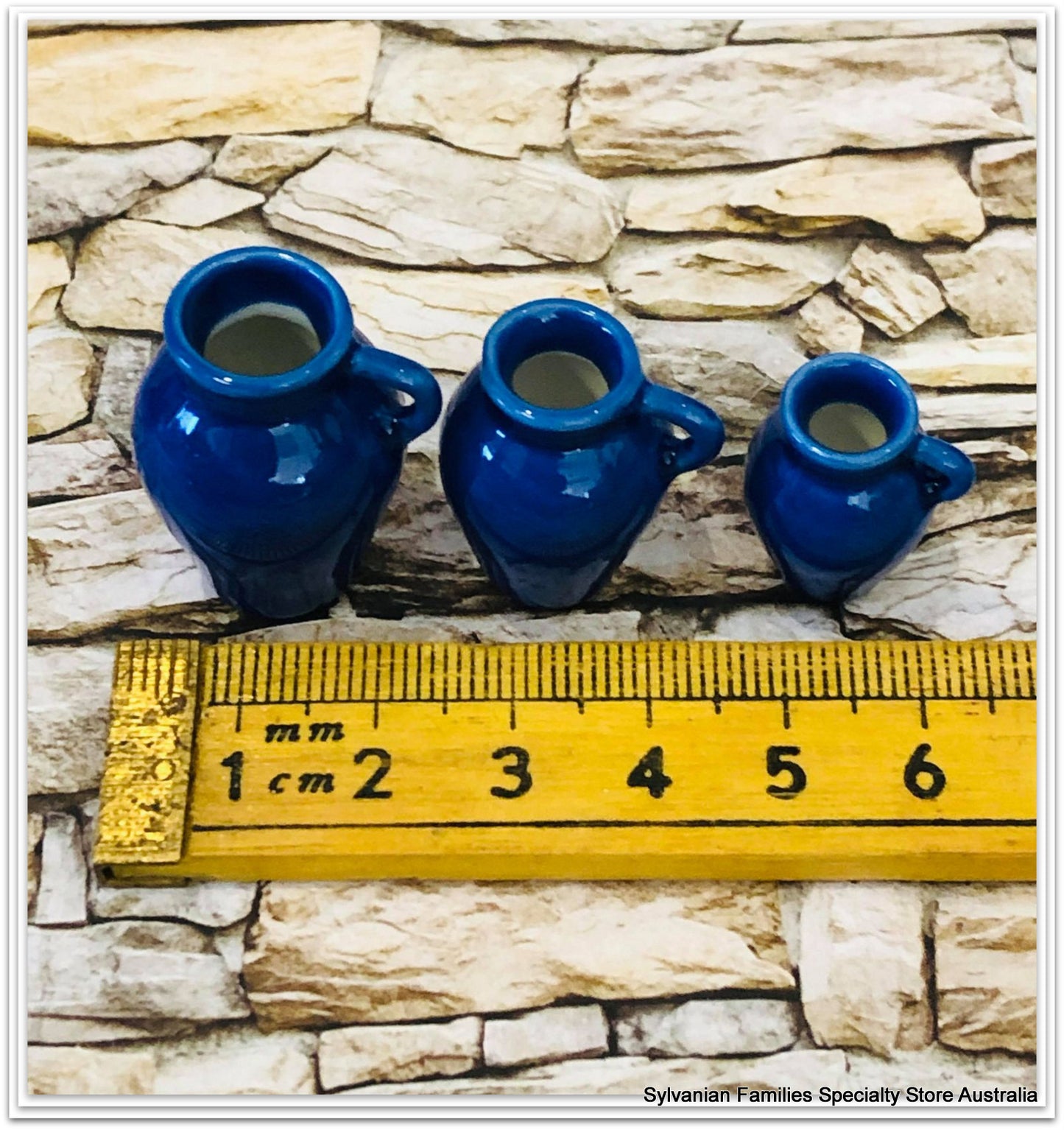Blue Vases x 3 - Miniature