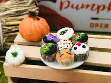 Plate of Halloween Cupcakes - Monsters