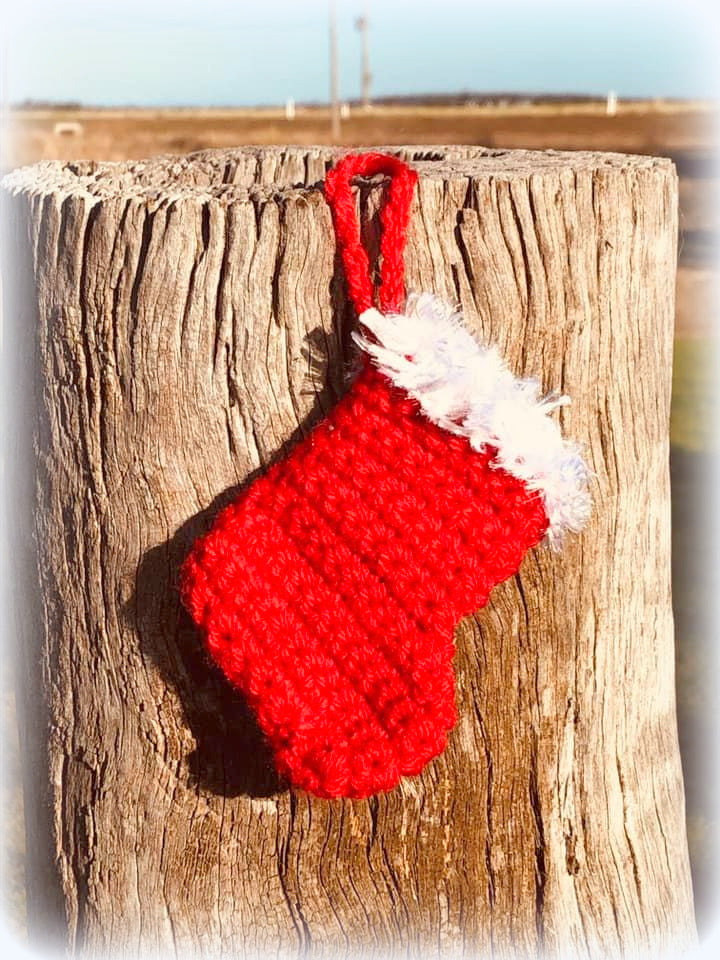 Miniature crochet Christmas stocking Buy from bush