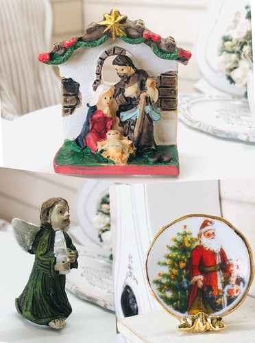 Dollhouse miniature Christmas nativity scene angel