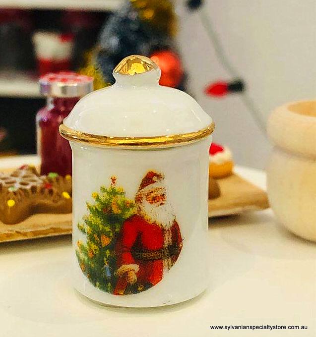 Reutter porcelain doll house miniature Christmas jars
