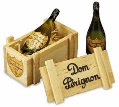 Dollhouse Champagne bottles in crate