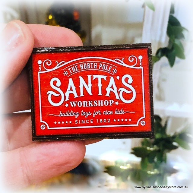 Dollhouse Sign santa's workshop north pole