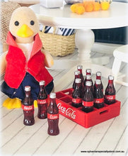 Sylvanian Families Duck Coca Cola bottles in crate