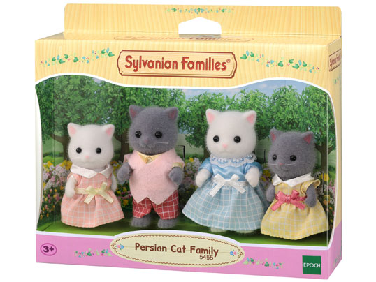Sylvanian Families Persian cats gray white mixed