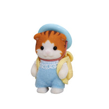 Sylvanian Families Maple Cat Baby with hat and satchel