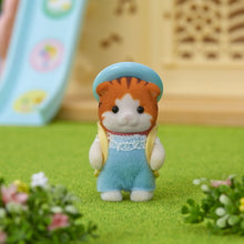 Sylvanian Families Maple Cat Baby with hat and satchel