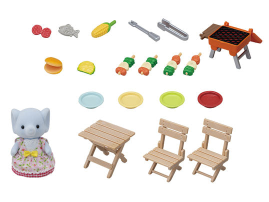 Sylvanian Families BBQ Picnic set with elephant