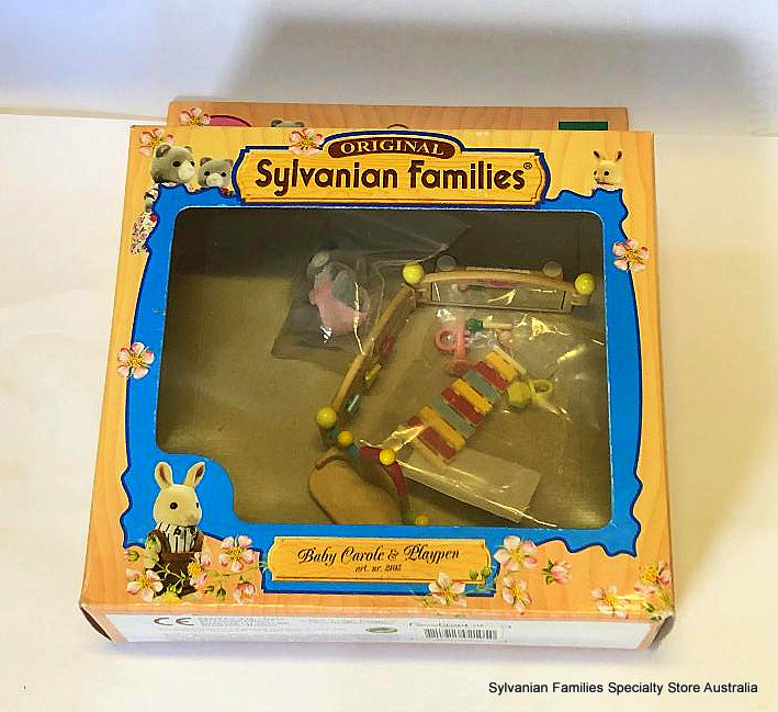 Sylvanian Families Baby Carole Bearbury and Playpen