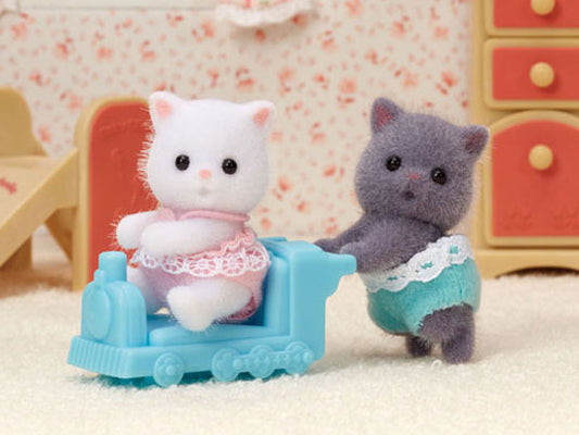 Sylvanian Families Persian Cat Twin babies on train