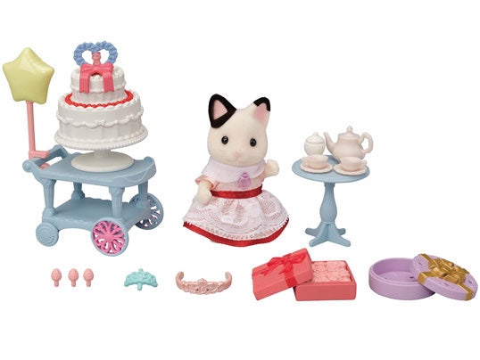 Sylvanian Families Party Time Playset with Tuxedo Cat Figure