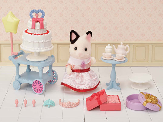 Sylvanian Families Party Time Playset with Tuxedo Cat Figure
