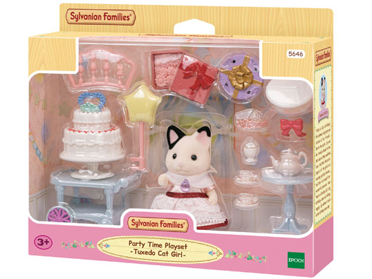 Sylvanian Families Party Time Playset with Tuxedo Cat Figure