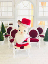 Santa's Chair - Red and White - 8 cm high - Miniature