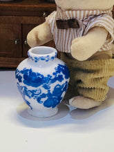 Dollshouse miniature large blue white vase