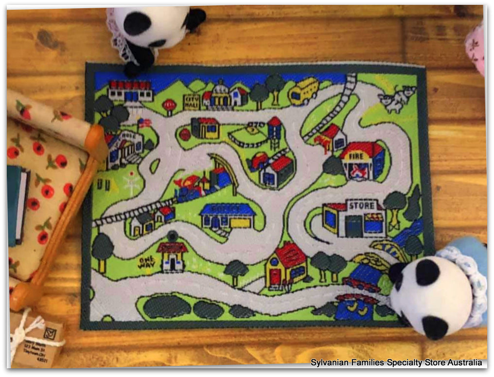 Sylvanian Families panda with playmat dollshouse miniature scene