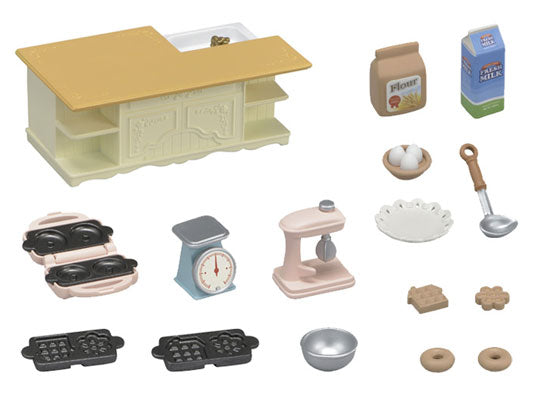 Sylvanian Families Kitchen Island set white kitchen furniture