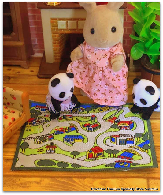 Sylvanian Families with playmat dollshouse miniature scene