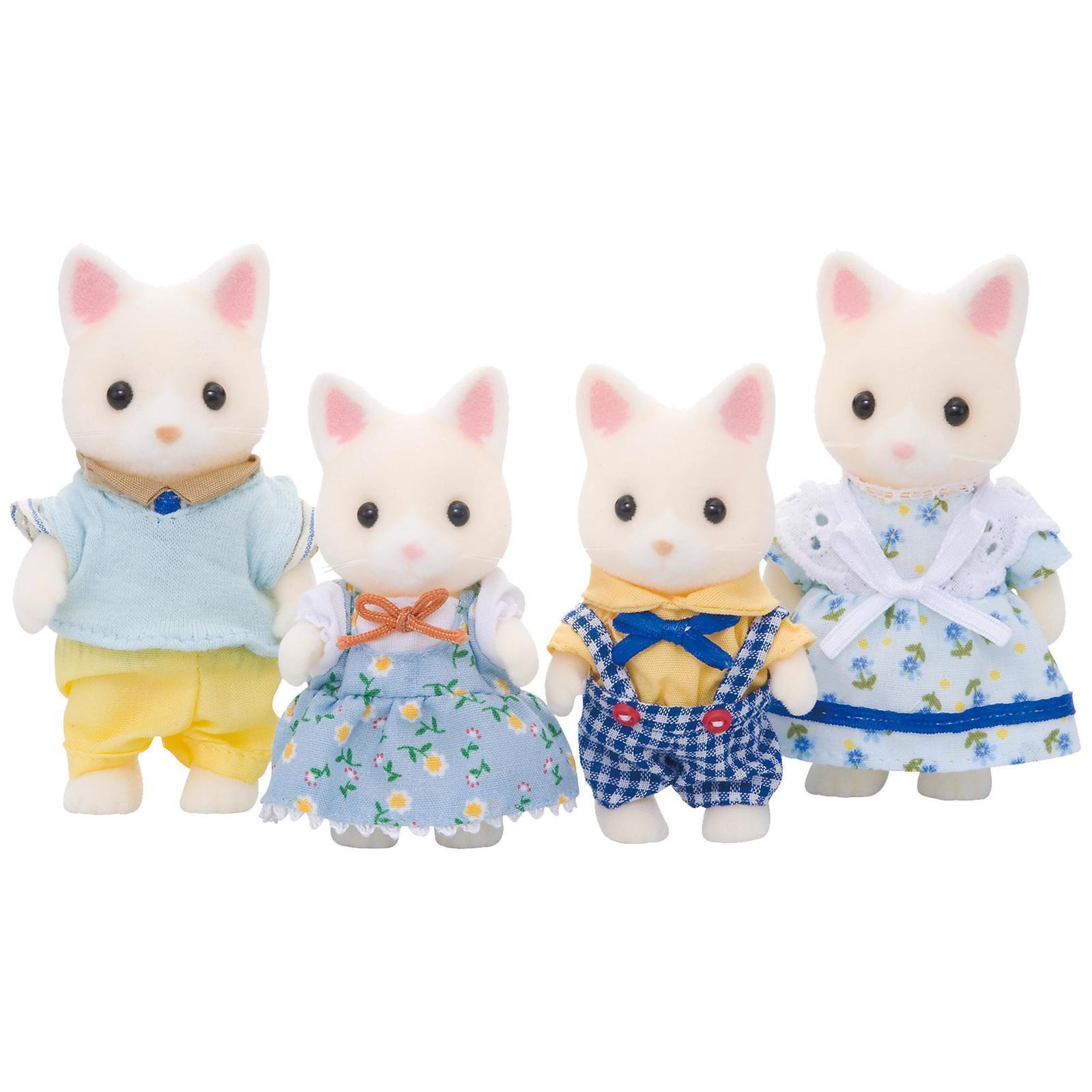 Sylvanian Families White Silk Cat Family SF 4175