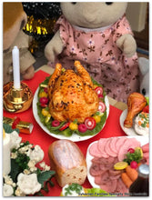 Sylvanian Families Turkey feast at Christmas