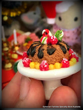 Sylvanian Families Christmas sweet dessert on cake stand