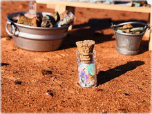 Miniature opal jar of crystal chips colours Australia outback