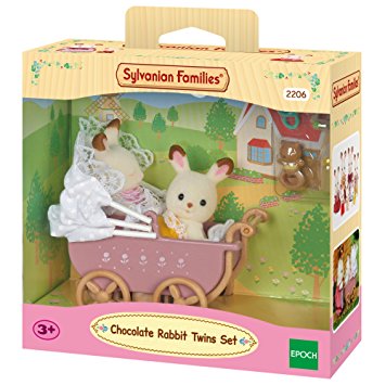 Sylvanian Families Baby Carriage and Chocolate Rabbit Twins set Dollhouse Accessories Australia