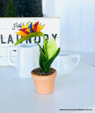 Dollhouse miniature bird of paradise potted plant