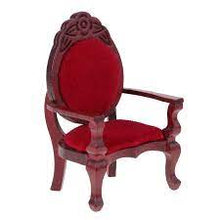 Santa's Chair - Red and Brown - 8 cm high - Miniature