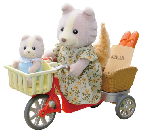 Sylvanian Families Cycling with Mother set - With Farthing Dog Mother and baby - SF 4281
