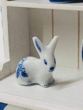 Blue and White rabbit ornament - Miniature