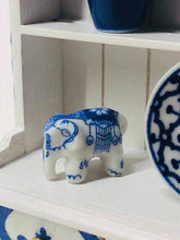 Blue and White Elephant ornament - Miniature