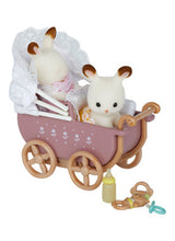 Sylvanian Families Baby Carriage and Chocolate Rabbit Twins set