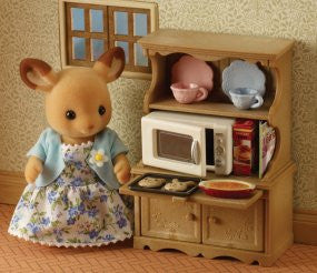 Sylvanian Families Welsh Dresser with Microwave kichen furniture